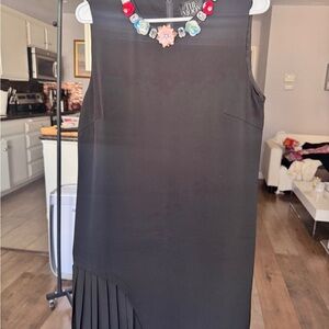 Elegant Black Sleeveless Dress with Flowers & Gems